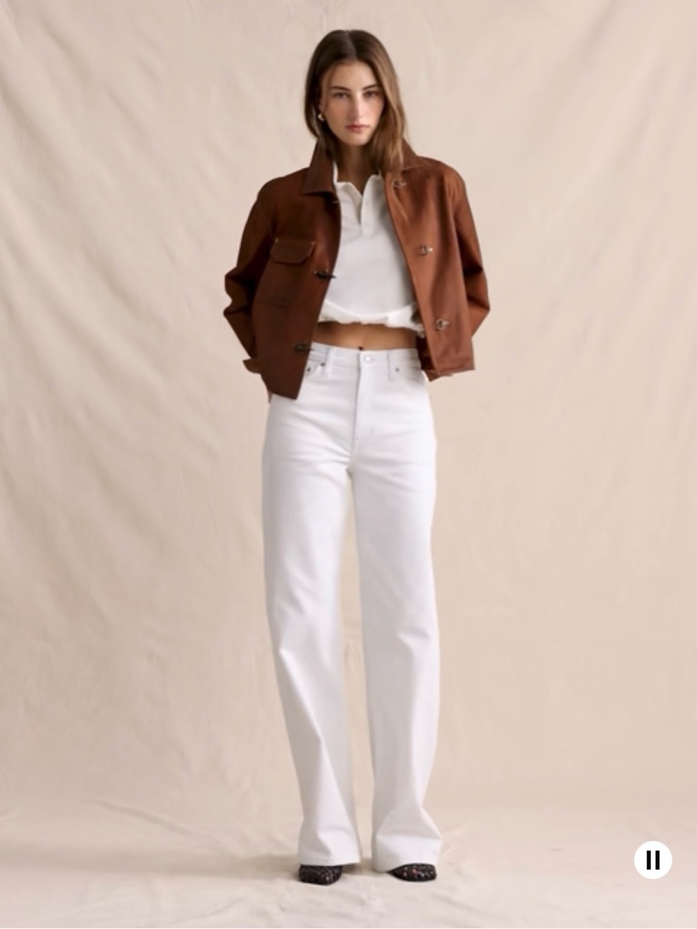 Banana Republic Icon Wide Leg Jean White 28L
